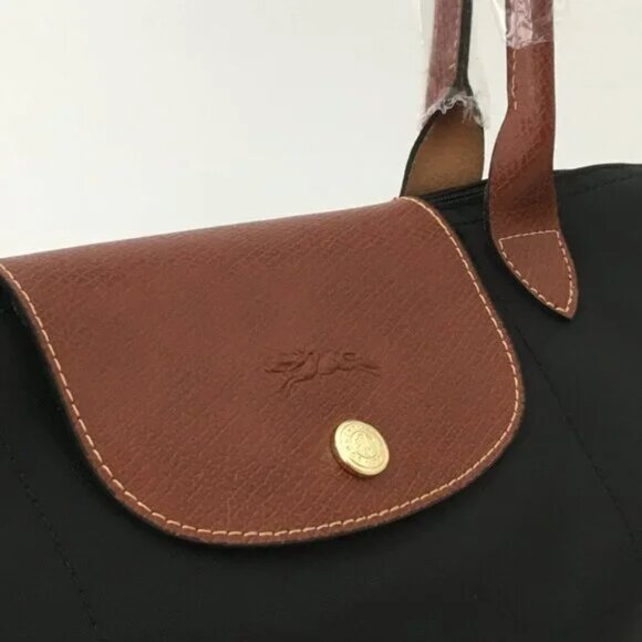 NWT Longchamp Le Pliage Original Large Shoulder Nylon Bag Tote Black